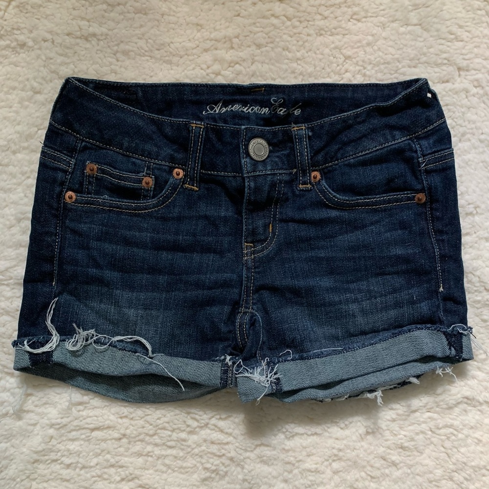American Eagle stretch denim shorts size 0
